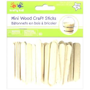 Krafty Kids Mini Wood Craft Sticks 120pcs